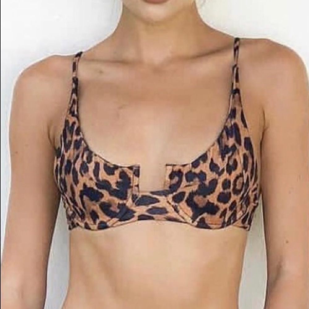 Leopard print bikini top from Bayu the Label